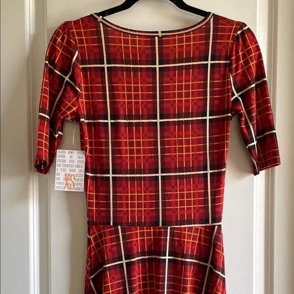 2 for $20 LuLaRoe Ana maxi dress Red and Black Plaid XS NWT - Picture 9 of 11